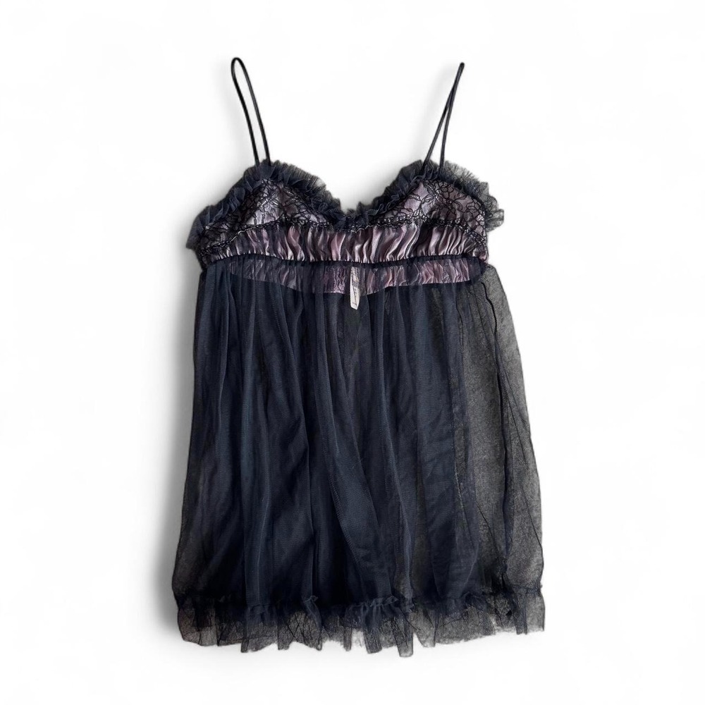 NWT - Sexy Little Thing Black Lace with Pink Underlining Lingerie Teddy Dress
